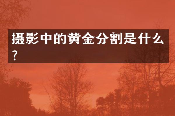 摄影中的黄金分割是什么？