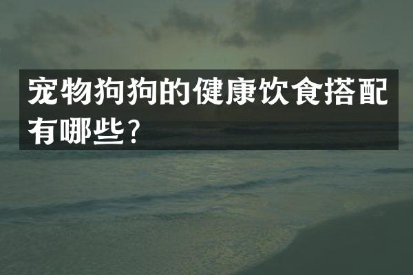 宠物狗狗的健康饮食搭配有哪些？