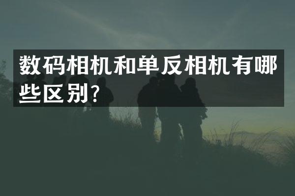 数码相机和单反相机有哪些区别？
