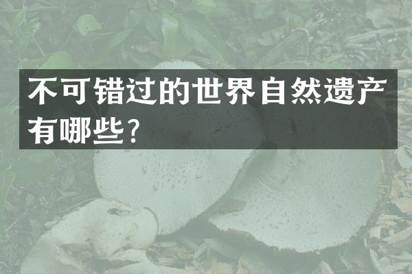 不可错过的世界自然遗产有哪些？