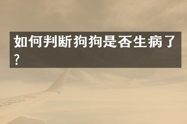 如何判断狗狗是否生病了？