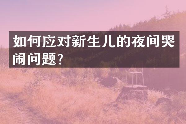 如何应对新生儿的夜间哭闹问题？