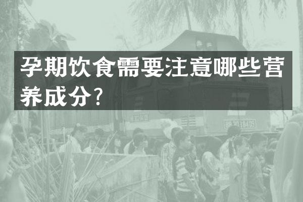 孕期饮食需要注意哪些营养成分？