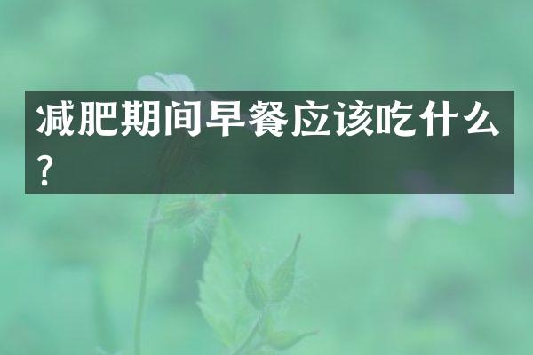 减肥期间早餐应该吃什么？