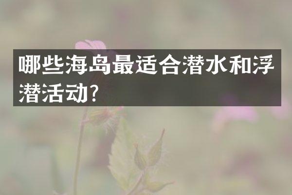 哪些海岛最适合潜水和浮潜活动？