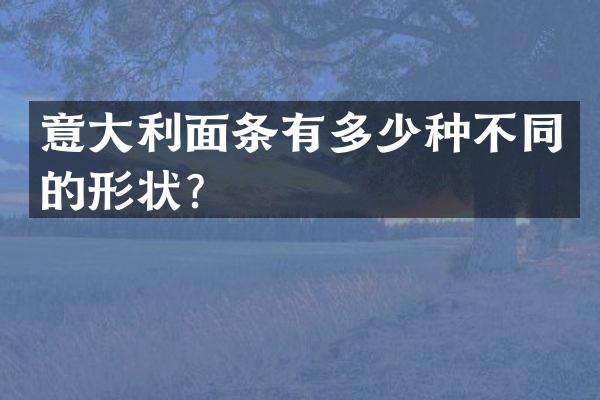 意大利面条有多少种不同的形状？