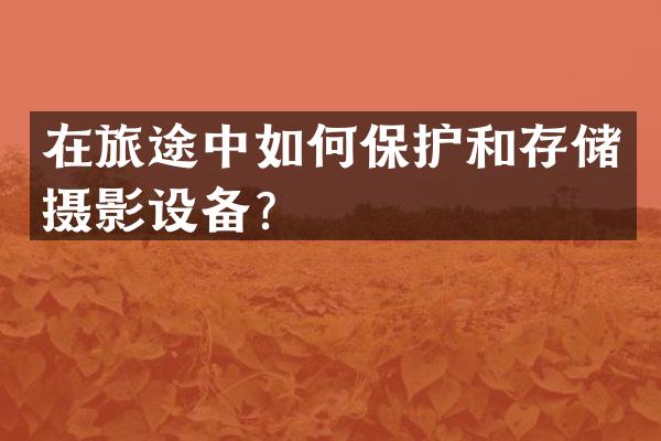 在旅途中如何保护和存储摄影设备？