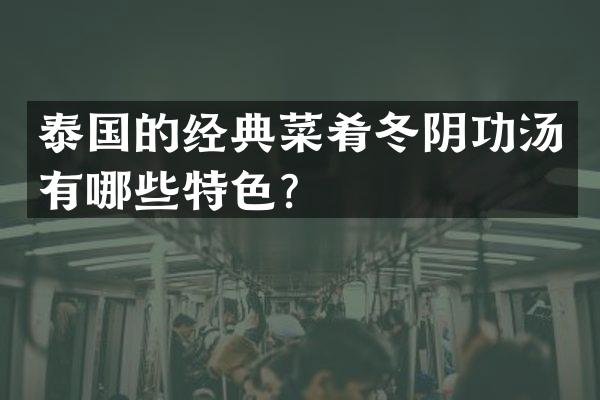 泰国的经典菜肴冬阴功汤有哪些特色？