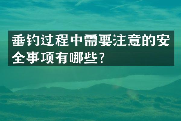 垂钓过程中需要注意的安全事项有哪些？