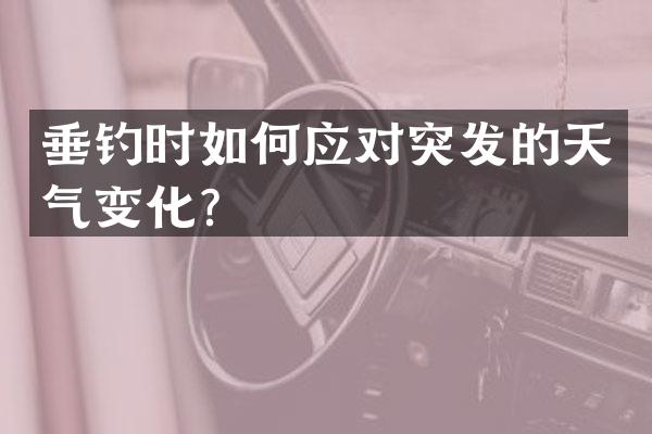 垂钓时如何应对突发的天气变化？