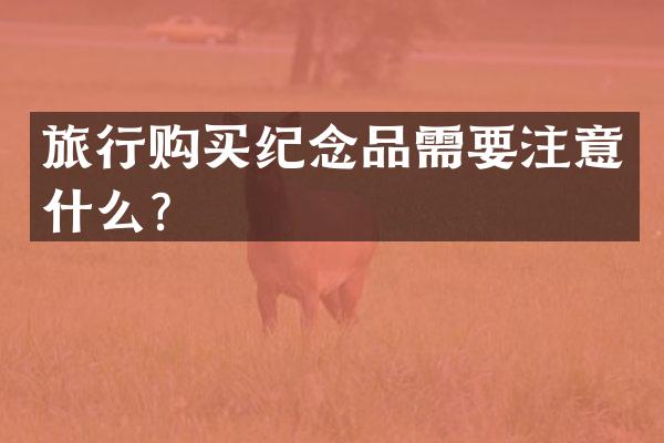 旅行购买纪念品需要注意什么？