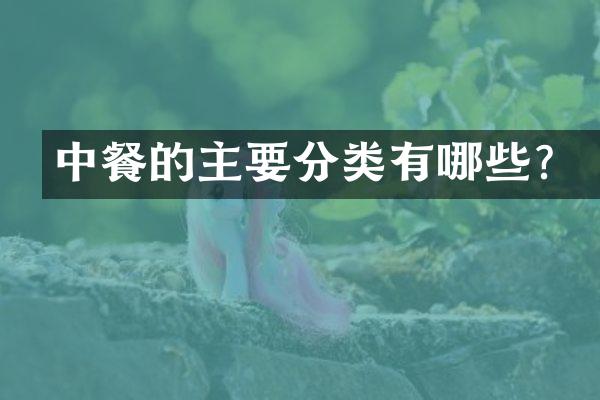 中餐的主要分类有哪些？