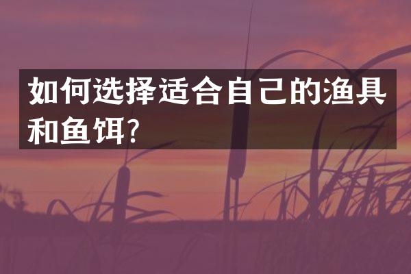 如何选择适合自己的渔具和鱼饵？