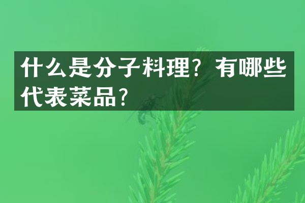 什么是分子料理？有哪些代表菜品？