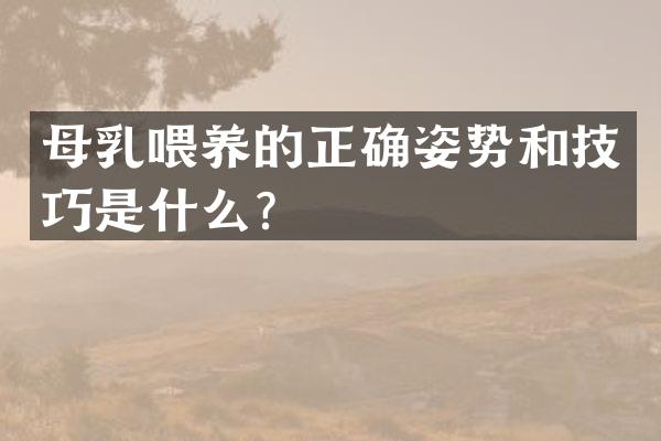母乳喂养的正确姿势和技巧是什么？