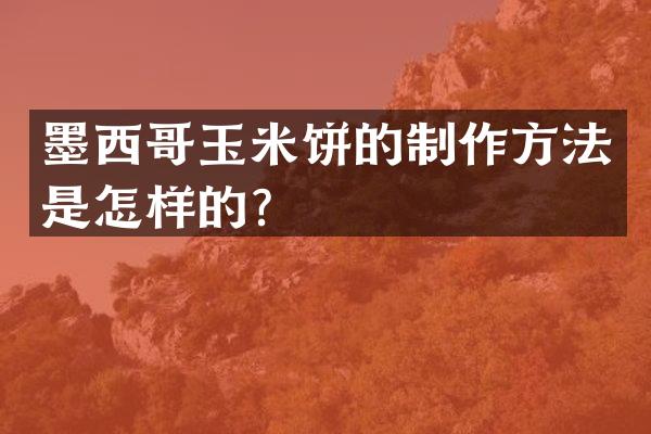 墨西哥玉米饼的制作方法是怎样的？