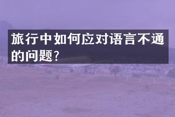 旅行中如何应对语言不通的问题？