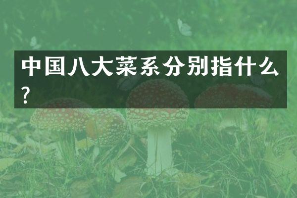 中国八大菜系分别指什么？