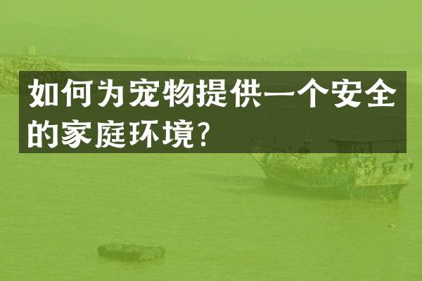 如何为宠物提供一个安全的家庭环境？