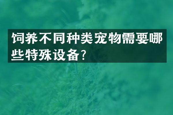 饲养不同种类宠物需要哪些特殊设备？