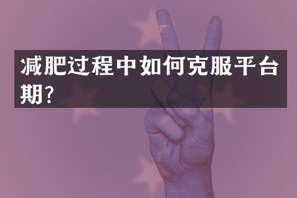 减肥过程中如何克服平台期？