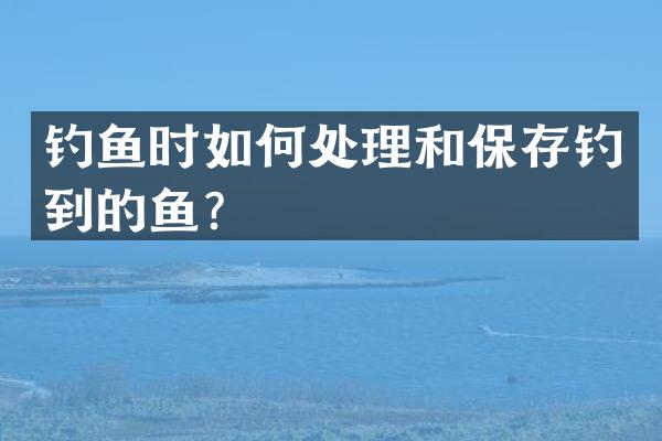 钓鱼时如何处理和保存钓到的鱼？