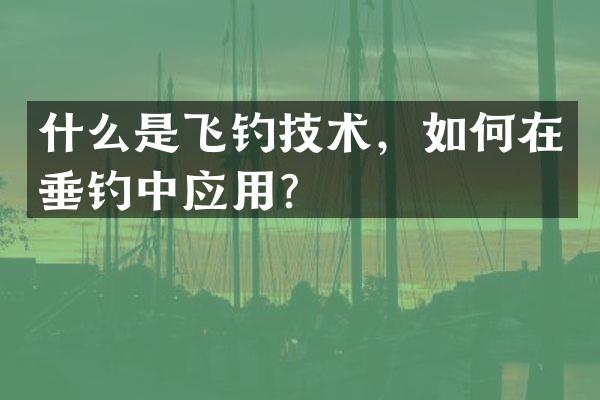 什么是飞钓技术，如何在垂钓中应用？