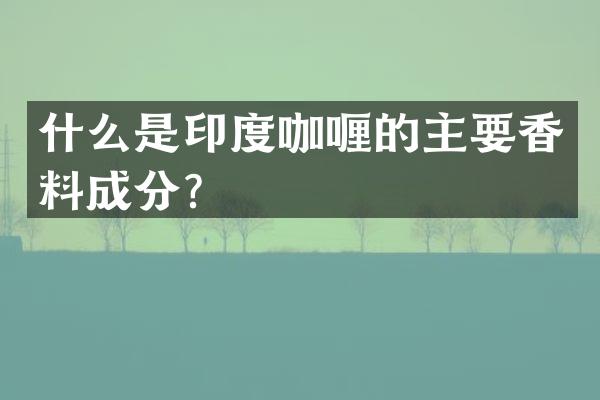 什么是印度咖喱的主要香料成分？