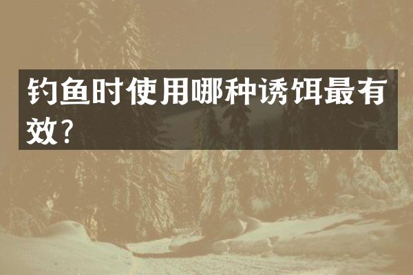 钓鱼时使用哪种诱饵最有效？
