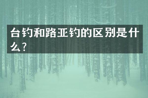 台钓和路亚钓的区别是什么？