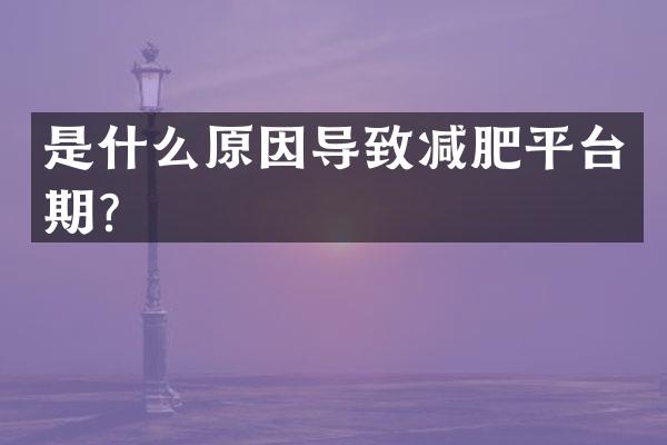是什么原因导致减肥平台期？