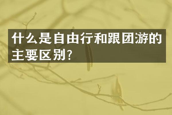 什么是自由行和跟团游的主要区别？