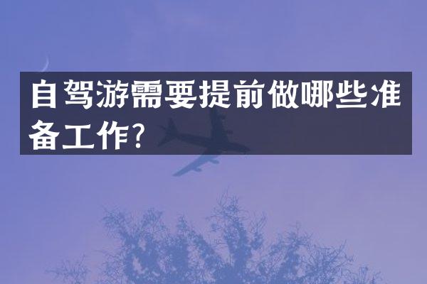 自驾游需要提前做哪些准备工作？