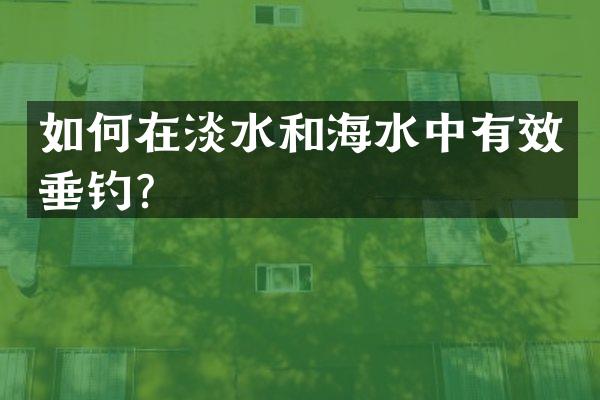 如何在淡水和海水中有效垂钓？