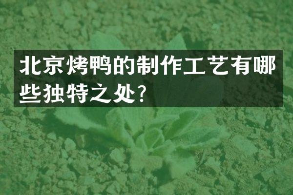 北京烤鸭的制作工艺有哪些独特之处？