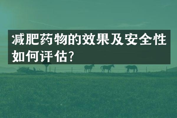 减肥药物的效果及安全性如何评估？