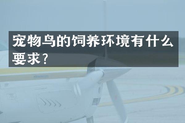 宠物鸟的饲养环境有什么要求？