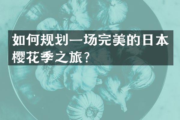 如何规划一场完美的日本樱花季之旅？