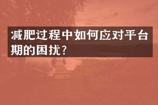 减肥过程中如何应对平台期的困扰？