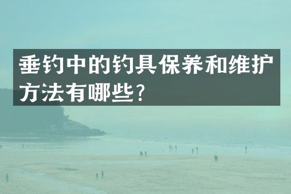 垂钓中的钓具保养和维护方法有哪些？