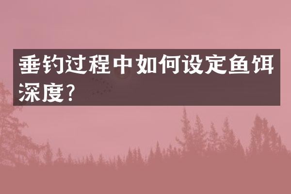 垂钓过程中如何设定鱼饵深度？
