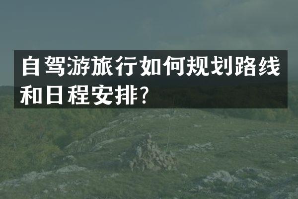自驾游旅行如何规划路线和日程安排？