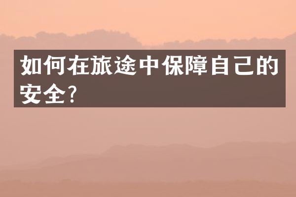 如何在旅途中保障自己的安全？