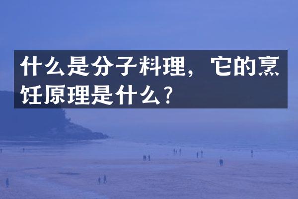 什么是分子料理，它的烹饪原理是什么？