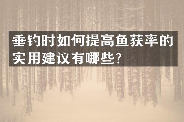 垂钓时如何提高鱼获率的实用建议有哪些？