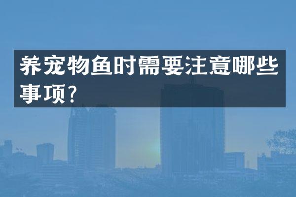 养宠物鱼时需要注意哪些事项？