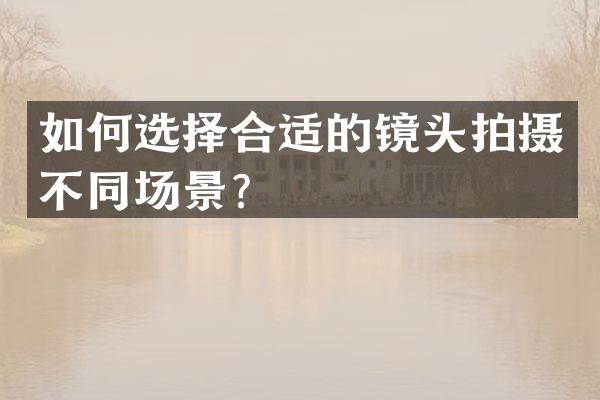 如何选择合适的镜头拍摄不同场景？