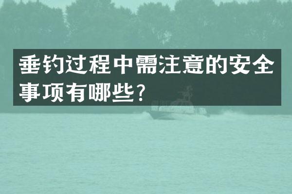 垂钓过程中需注意的安全事项有哪些？