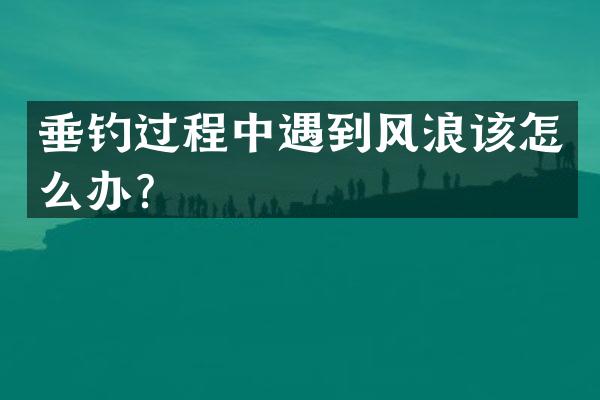 垂钓过程中遇到风浪该怎么办？