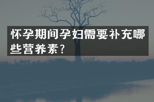 怀孕期间孕妇需要补充哪些营养素？